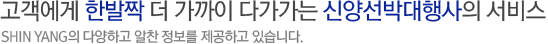 SHIN YANG의 다양하고 알찬 정보를 제공하고 있습니다.